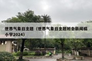 世界气象日主题（世界气象日主题班会新闻稿小学2024）