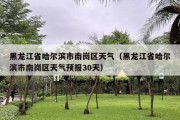 黑龙江省哈尔滨市南岗区天气（黑龙江省哈尔滨市南岗区天气预报30天）