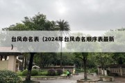 台风命名表（2024年台风命名顺序表最新）