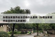 办理治安案件应当坚持什么原则（办理治安案件应坚持什么的原则）