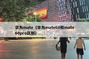 华为mate（华为mate60和mate60pro区别）