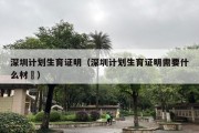 深圳计划生育证明（深圳计划生育证明需要什么材斿）