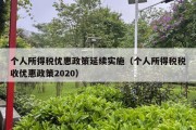 个人所得税优惠政策延续实施（个人所得税税收优惠政策2020）