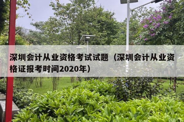 深圳会计从业资格考试试题（深圳会计从业资格证报考时间2020年）