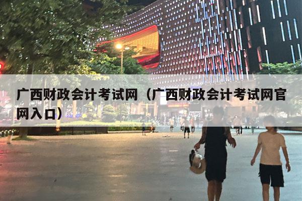 广西财政会计考试网（广西财政会计考试网官网入口）