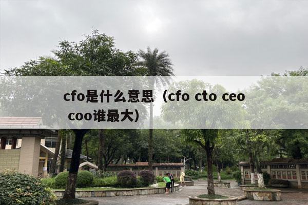 cfo是什么意思（cfo cto ceo coo谁最大）