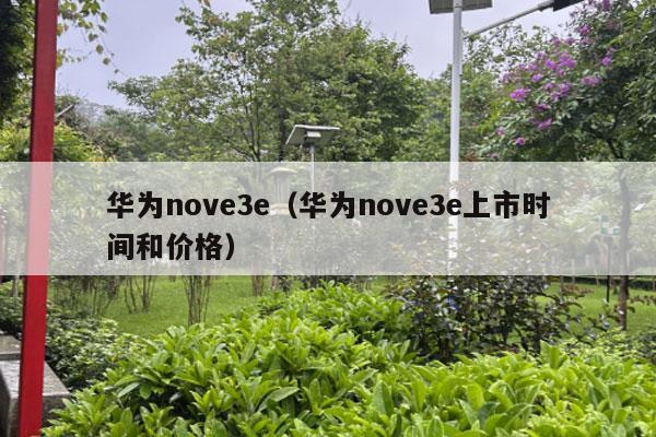 华为nove3e（华为nove3e上市时间和价格）