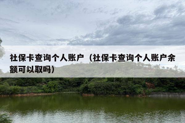 社保卡查询个人账户（社保卡查询个人账户余额可以取吗）