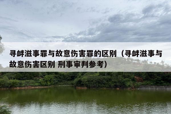 寻衅滋事罪与故意伤害罪的区别（寻衅滋事与故意伤害区别 刑事审判参考）