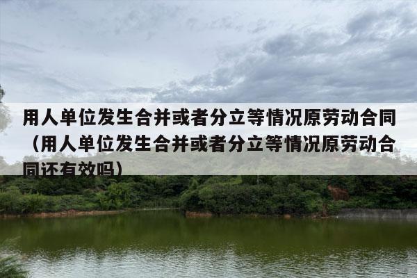 用人单位发生合并或者分立等情况原劳动合同（用人单位发生合并或者分立等情况原劳动合同还有效吗）