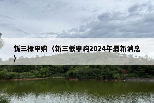 新三板申购（新三板申购2024年最新消息）