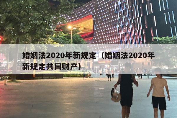 婚姻法2020年新规定（婚姻法2020年新规定共同财产）