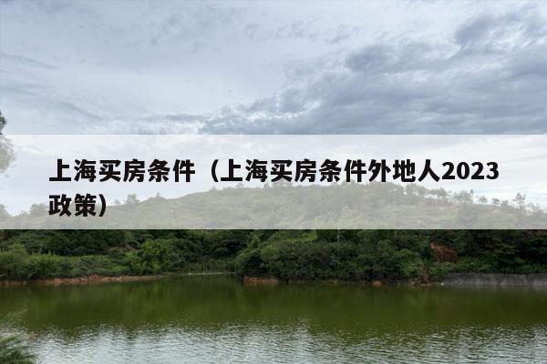 上海买房条件（上海买房条件外地人2023政策）